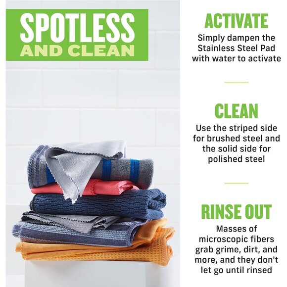 E-Cloth Stainless Steel Microfiber Cleaning Cloth Kit - Stainless Steel Cleaner - Picture 3 of 9